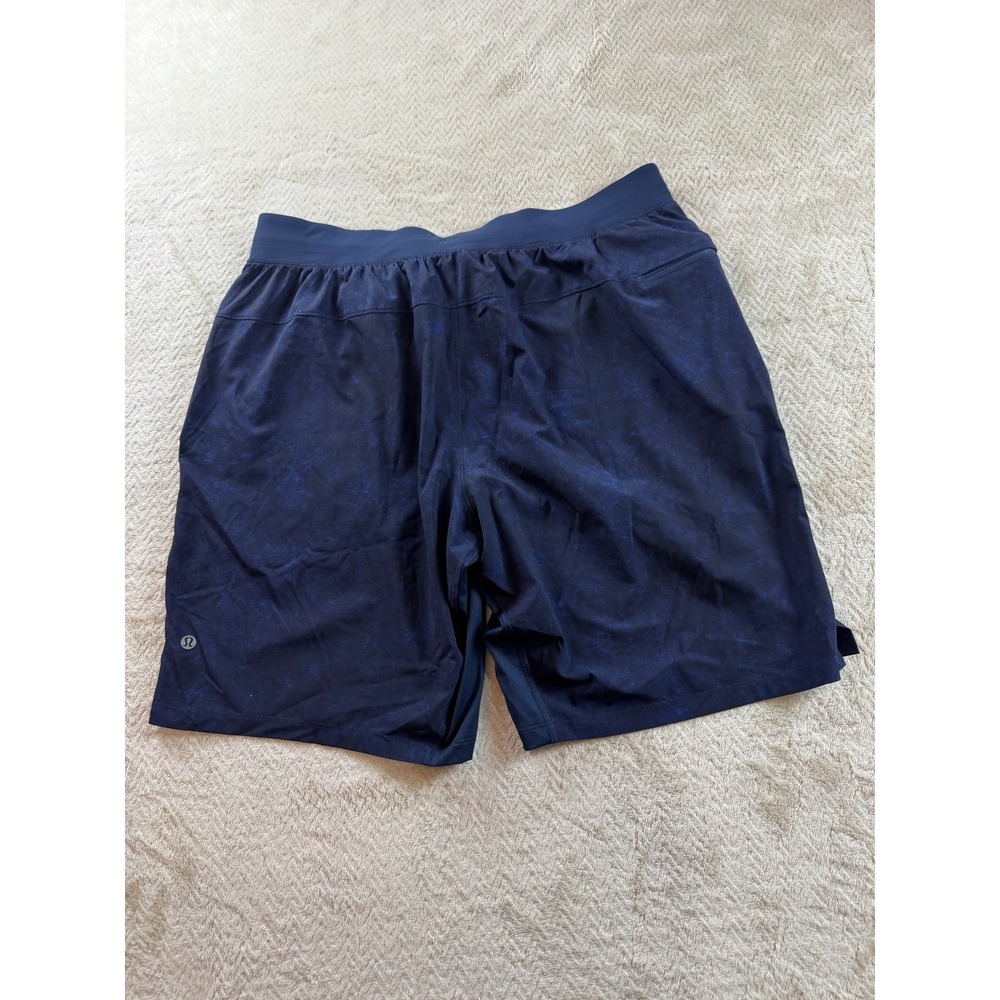 Lululemon T.H.E. Linerless Shorts Mens XL Dark Blue Camo Drawstring Activewear - Picture 3 of 13